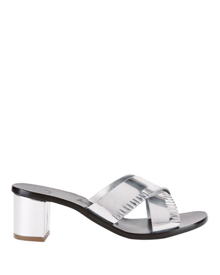 &quot;lvaro Antonia Metallic Fringe Slide Sandals&quot;