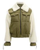 Sea Madeline Faux Fur Bomber Jacket Olive/army S