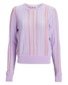 Diane Von Furstenberg Laren Stripe Sweater Lilac/stripe P