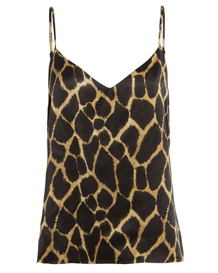 L'agence Jane Silk Safari Camisole Brown/giraffe L