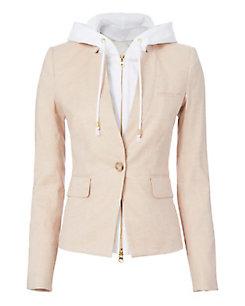 Veronica Beard Hooded Beige Blazer