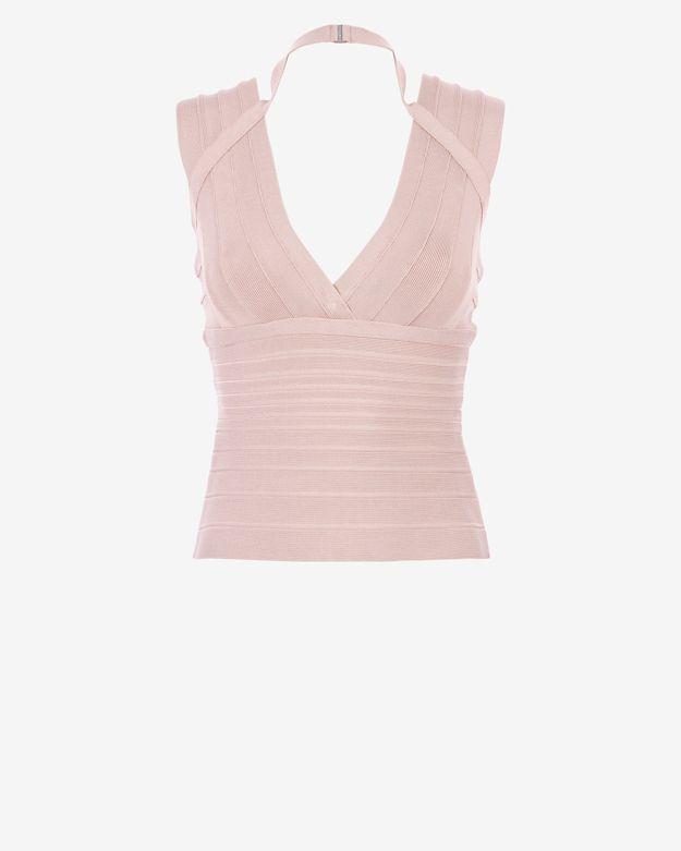 Herve Leger Nape Closure Bandage Top: Blush