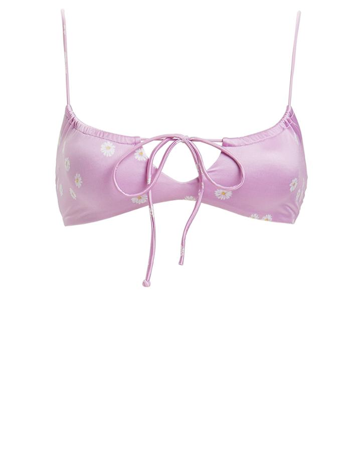 Bond Eye Thread To It Floral Bikini Top Lilac S
