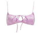 Bond Eye Thread To It Floral Bikini Top Lilac S