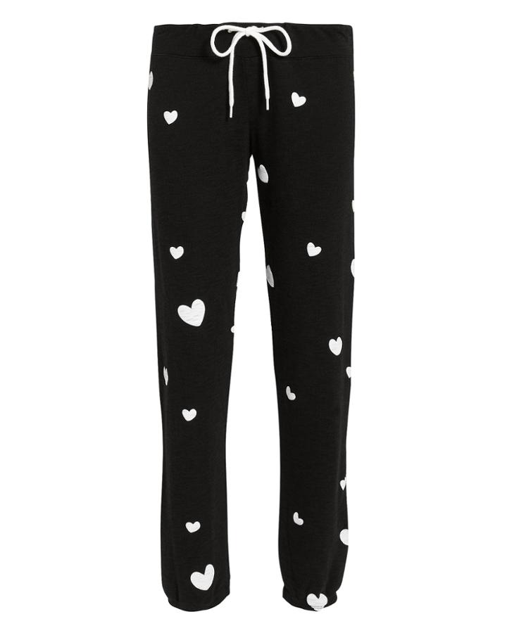 Monrow Supersoft Heart Sweatpants Black P