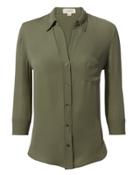 L'agence Ryan Beetle Silk Shirt Olive/army P