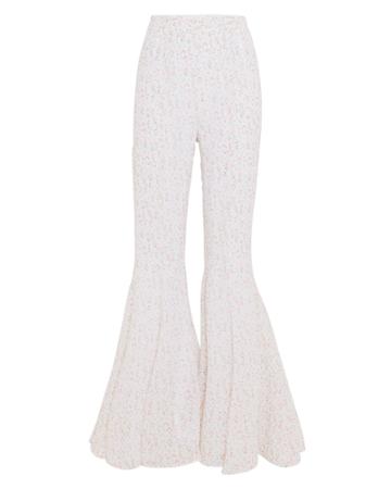 Devine Heritage Divine Heritage High-rise Bell Flare Floral Pants Ivory Floral S