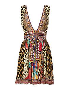 Camilla Kingdom Call V-neck Mini Dress