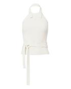 Helmut Lang Ribbed Knit Button-back Halter Top