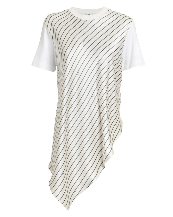 Monse Logo Pinstripe T-shirt White/navy S