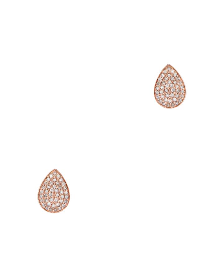 Ela Rae Pear Rose Gold Studs