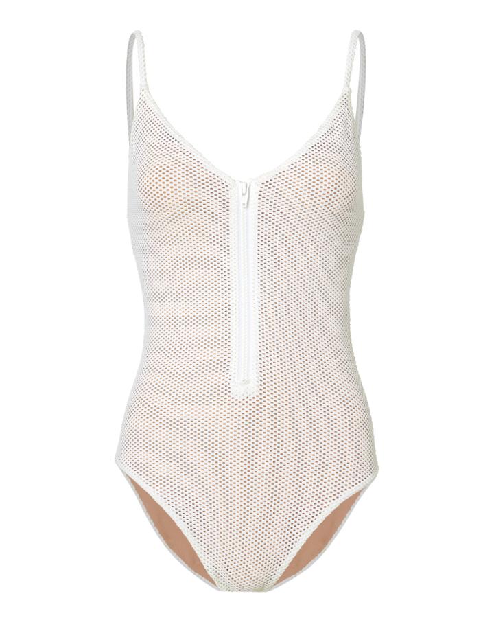 Onia Arianna White Mesh One Piece Swimsuit White S