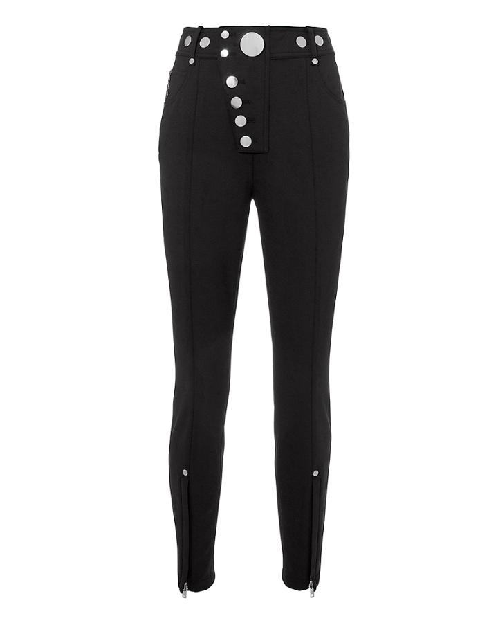 Alexander Wang High Waist Snap Ponte Leggings Black Zero