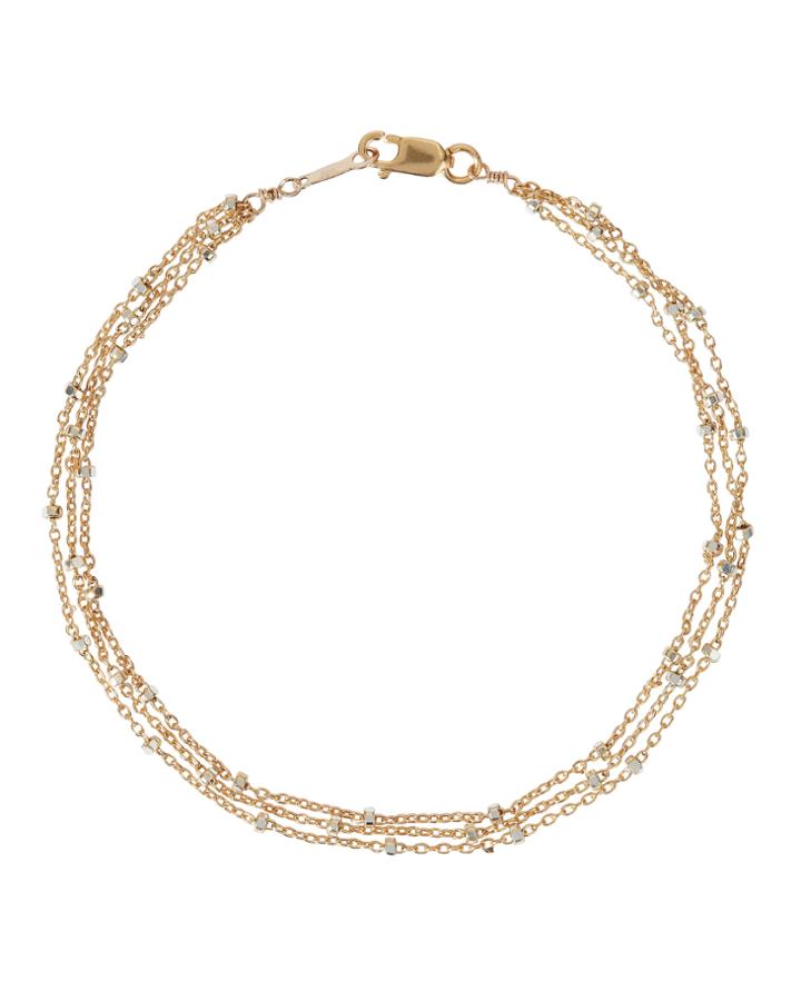Phyllis + Rosie Three Layer Chain Bracelet Gold 1size