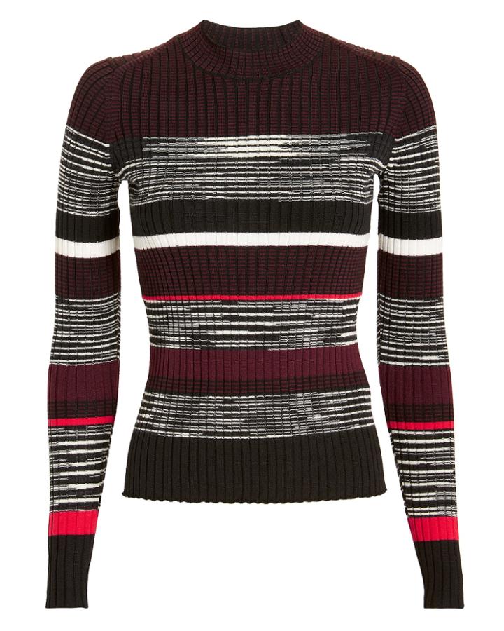 Proenza Schouler Burgundy Space Dye Knit Top Multi P