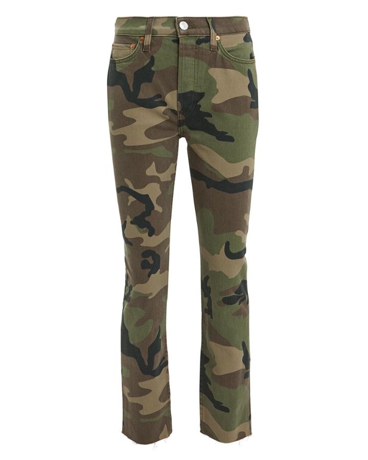 Re/done High-rise Camo Crop Jeans Camo 24