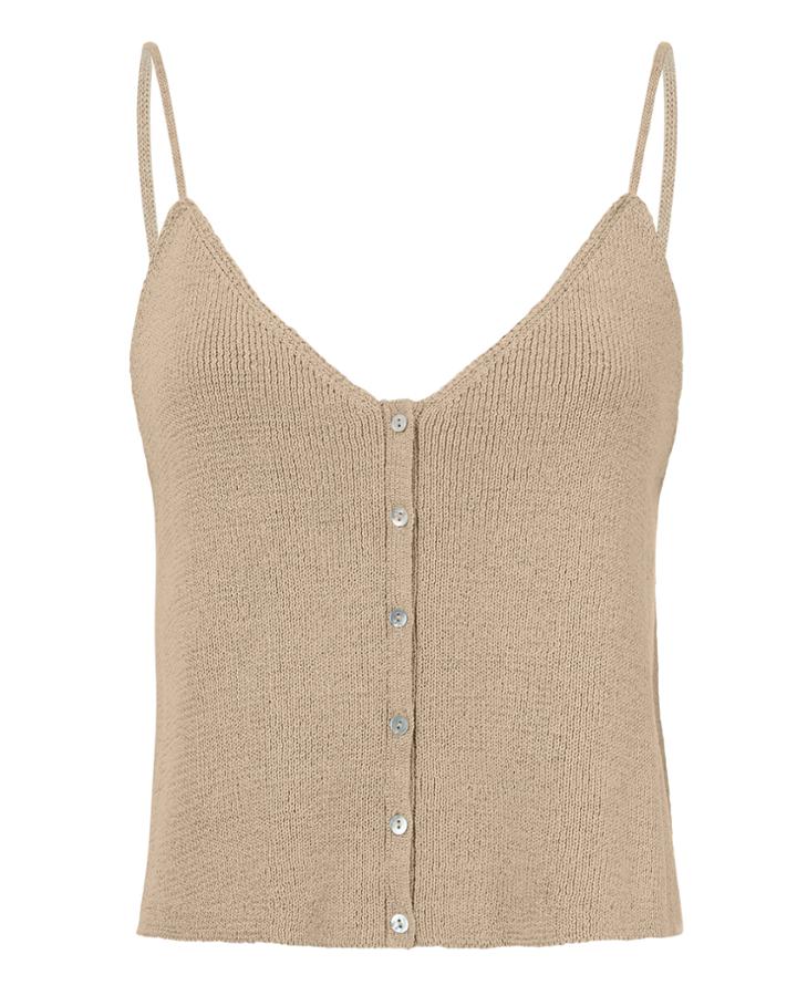 Exclusive For Intermix Intermix Felicity Button Front Tan Tank Blush P