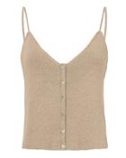 Exclusive For Intermix Intermix Felicity Button Front Tan Tank Blush P