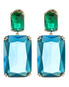 Amber Sceats Rectangle Color Crystal Earrings Light Blue 1size