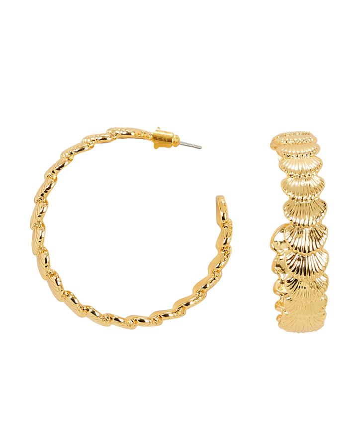 Noir Jewelry Clam Up Hoops Gold 1size