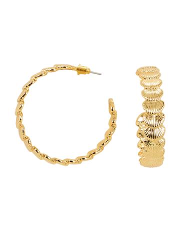 Noir Jewelry Clam Up Hoops Gold 1size