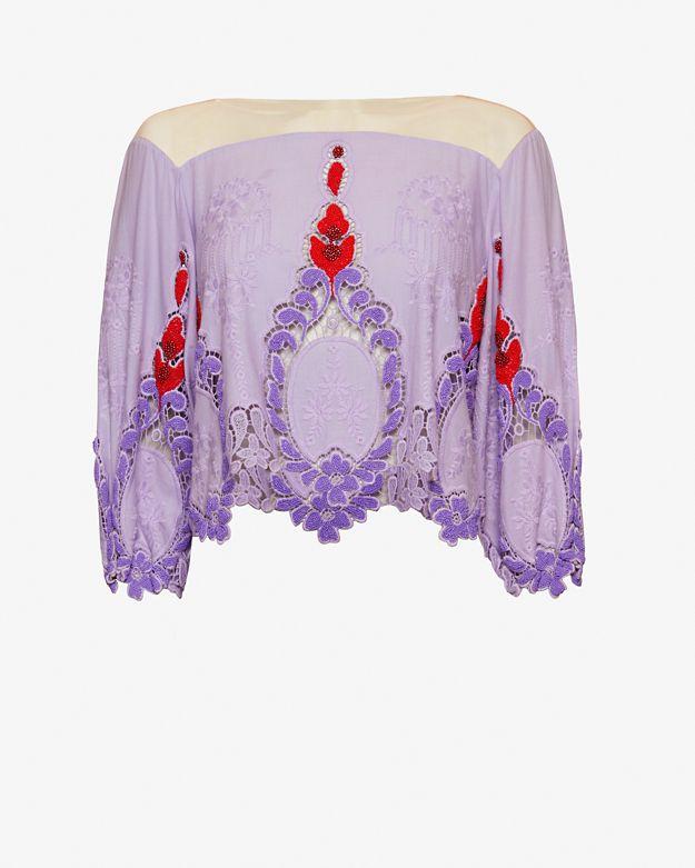Johanna Ortiz Josefina Long-sleeve Embellished Crop Top