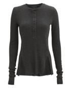 The Range Waffle Knit Grey Top Dark Grey M