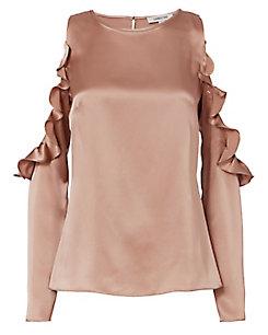 Cushnie Et Ochs Dune Silk Open Shoulder Blouse