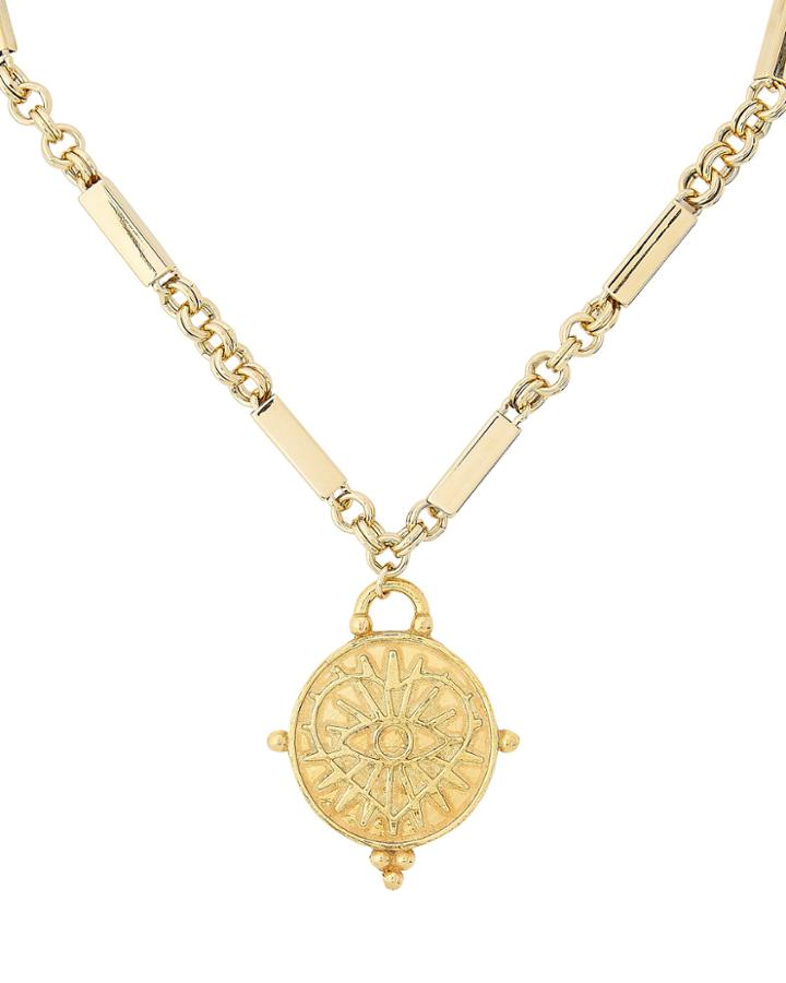 Laura Cantu Heart-eye Coin Necklace Gold 1size