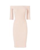 Helmut Lang Seamless Velveteen Off Shoulder Dress Blush M