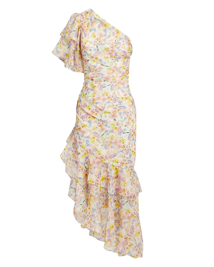 Amur Clayton One Shoulder Floral Dress White/pink Floral 4