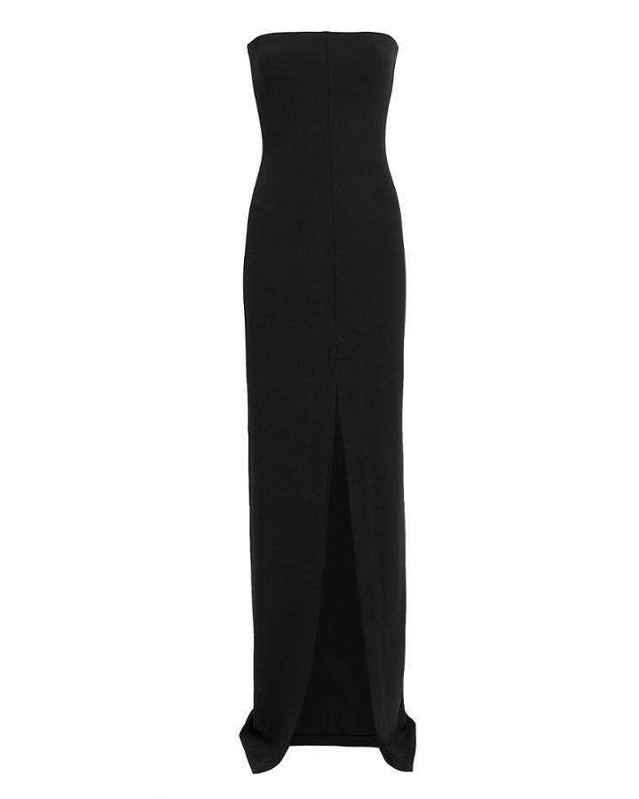 Solace London Bysha Black Strapless Gown Black 6