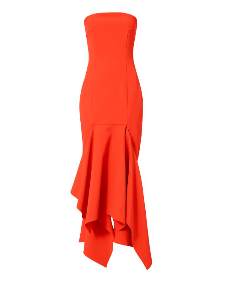 Solace London Veronique Strapless Midi Dress