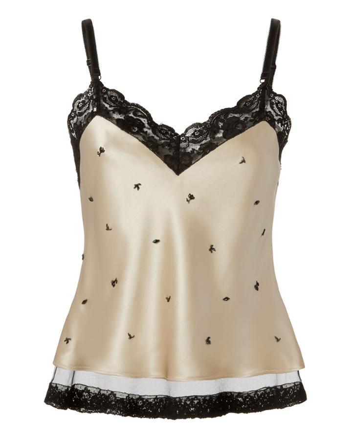 Alexander Wang Flower-studded Satin Slip Top Nude 2