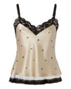 Alexander Wang Flower-studded Satin Slip Top Nude 2