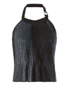 Adam Selman Topiary Pleated Halter Top