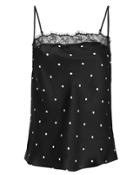 Anine Bing Monroe Lace Camisole Black/white L
