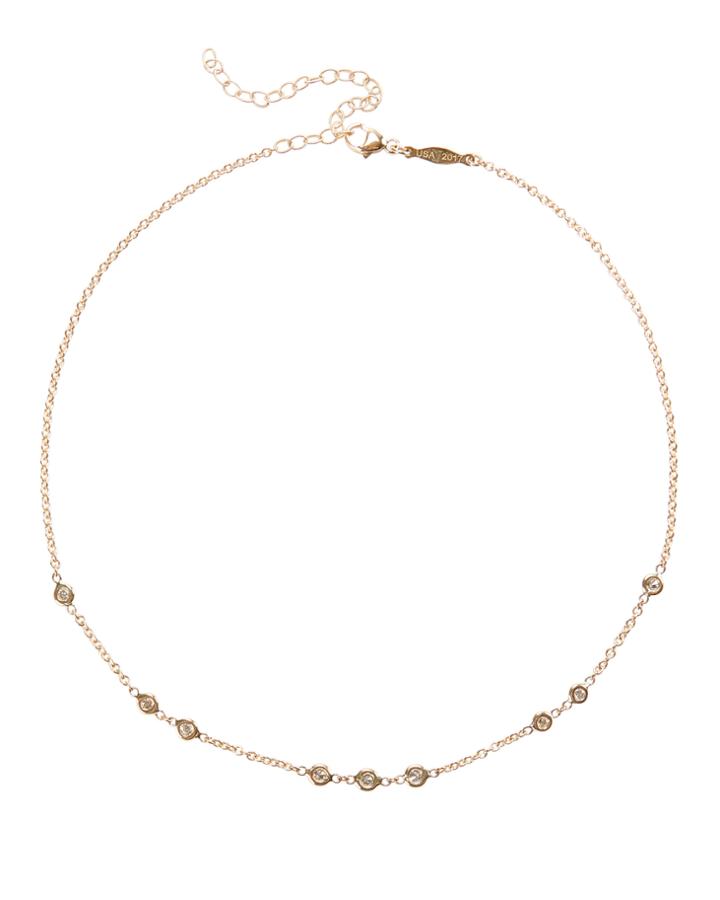 Intermix Jacquie Aiche 1x2x3 Diamond Choker Necklace Metallic 1size