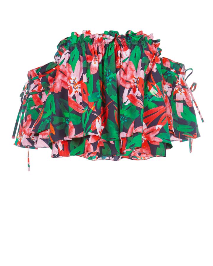 Marissa Webb Leona Printed Off Shoulder Top Pri-floral S