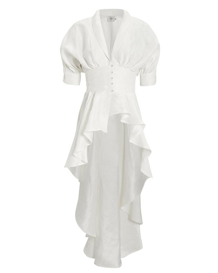 Aje Hamilton High-low V-neck Top White 8