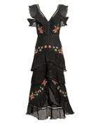 Saylor Marlena Floral Dress Black P