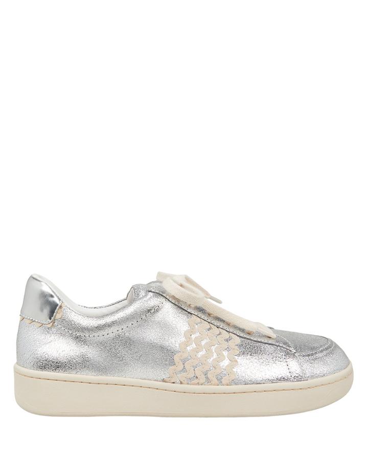 Loeffler Randall Elliot Wavy Detail Silver Sneakers Silver/beige 37