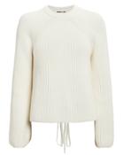 Mcq By Alexander Mcqueen Ivory Lace-up Knit Sweater Ivory P