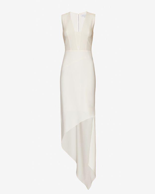 Narciso Rodrguez Asymmetric Crepe Dress: White