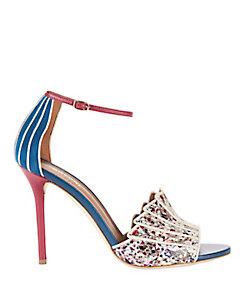 Malone Souliers Minnie Splatter Paint Snakeskin Sandals