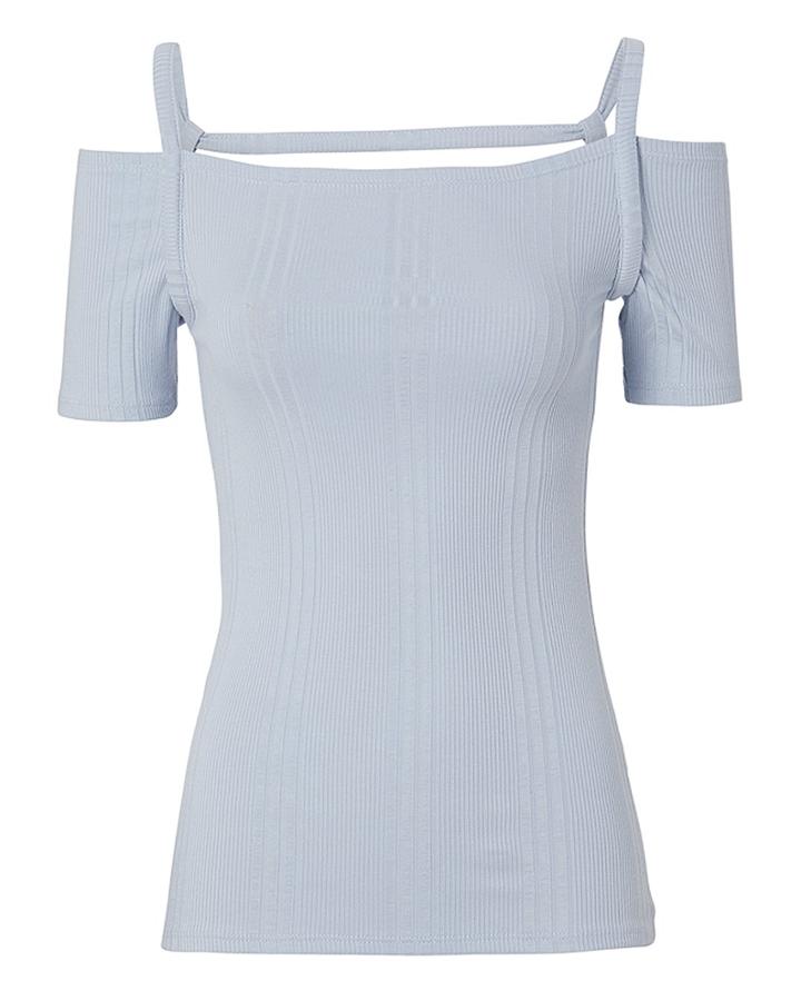 Frame Open Strap Tee Blue-lt L
