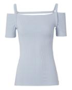 Frame Open Strap Tee Blue-lt L