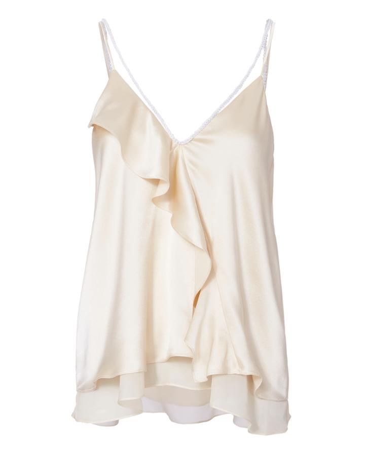 &quot;jonathan Simkhai Pearl Detail Silk Top&quot;