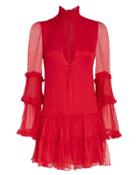 Alexis Naoko Ruffle Mini Dress Red M