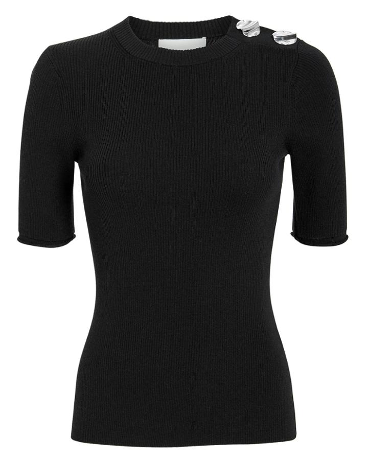3.1 Phillip Lim Embellished Black Sweater Black L